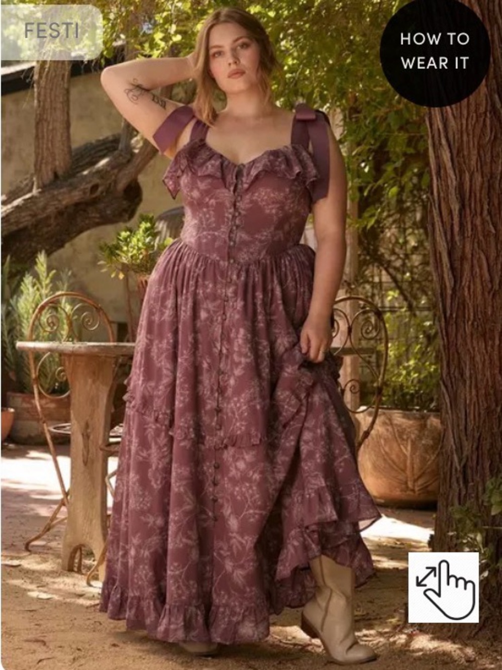 NWT SOLD OUT Torrid Festi Button Front Tie-Strap Maxi Dress